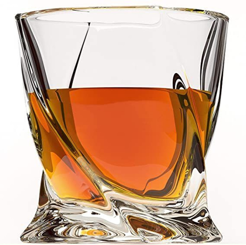 Coozico (Pack of 2) Premium Old Fashioned Crystal Whiskey Glass Set 2, Glass Whisky Glass(220 ml, Glass, Clear)