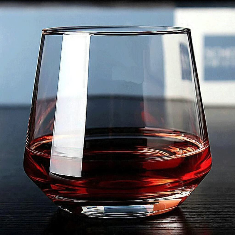 VLKMK (Pack of 6) Crystal Cut Diamond Imported Whiskey Glasses Set (Wine Glasses, 300 ML) Diamond Cut Seamless Transparent Whiskey Glass (pack of 6) Glass Set Whisky Glass(300 ml, Glass, Clear)