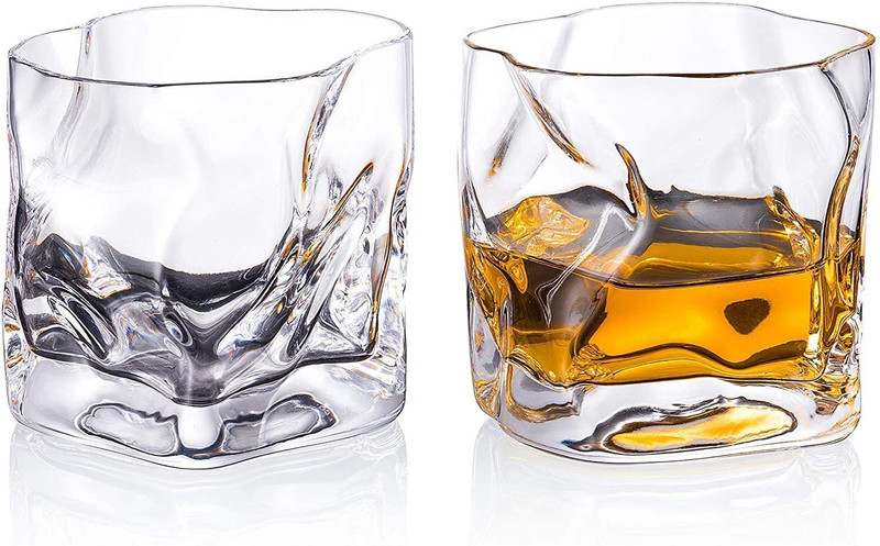 okechuku (Pack of 2) (1 pc.) Barware Drinking Glasses for Whisky, Bourbon Scokch Liquor Wine Cocktail Glass Whisky Glass(280 ml, Glass, Clear)