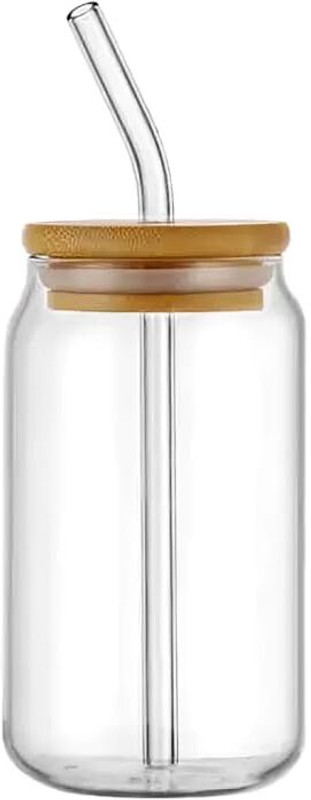 TeraaBliss GLASS-WOODEN-CAP-540ML-BOTTLE 540 ml Glass Sipper(Pack of 1, Multicolor)