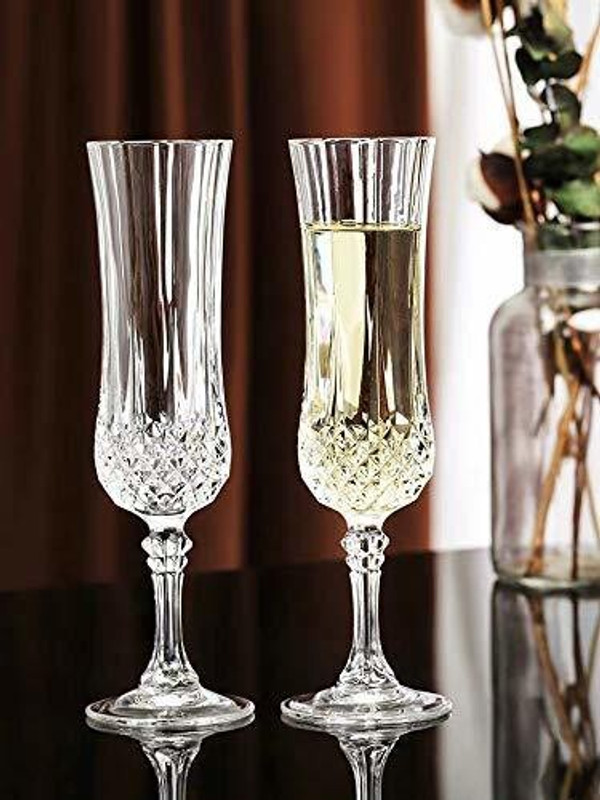 MD REATIL (Pack of 2) Elegant and Stylish Glass Set Wine Glass(220 ml, Glass, Clear)