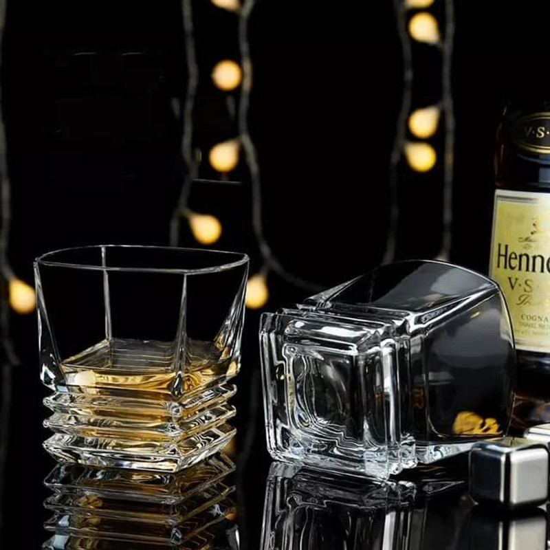 goblet (Pack of 2) AL-07 300ml Prime World Luxury Whisky Glass 2pcs Glass Beer Glass(300 ml, Glass, Clear)