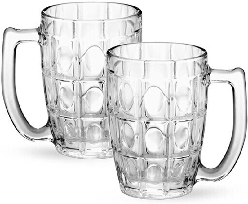 PKMSHO (Pack of 2) Jambo Bear Mug-2 Glass Set Beer Mug(399 ml, Glass, Clear)