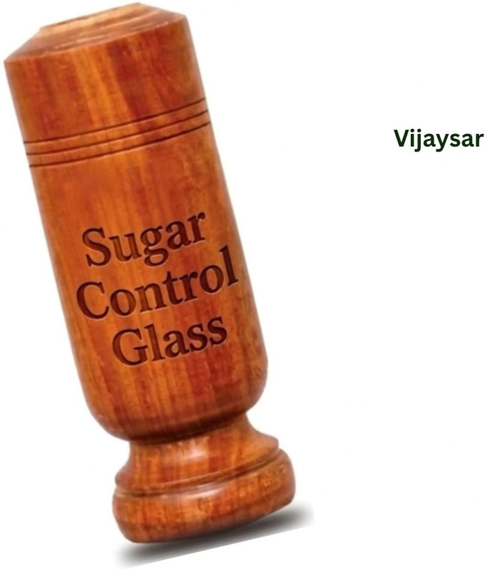 VIJYASAR Vijaysar Tumbler | Smooth Finish Vijaysar Glass Everyday Edition - Helps Glass Water/Juice Glass(100 ml, Wood, Brown)