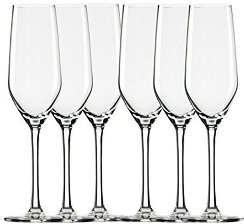 BESTAQUA (Pack of 6) long wine glass Glass Set Wine Glass(200 ml, Glass, Clear)