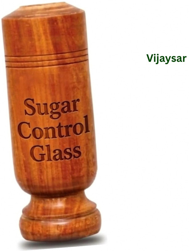 Vijaysar Wooden Glass | Madhumeh Control Glass | Herbal Wooden Glass Everyday Support Glass Water/Juice Glass(100 ml, Wood, Brown)
