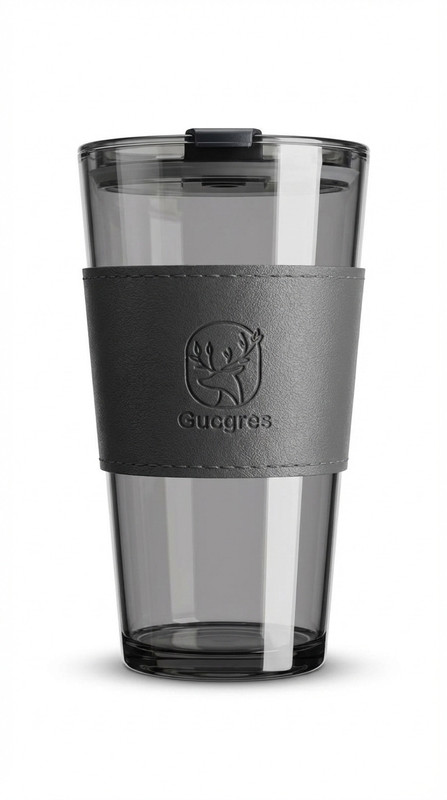 TeraaBliss TB - 36 Leather Bottle Glass Water/Juice Glass(450 ml, Glass, Black)