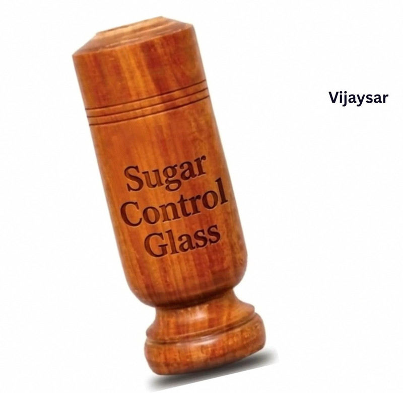 VIJYASAR Sugar Control Glass | Sugar Wooden Bottle | Premium Wooden Drinking Glass Glass Water/Juice Glass(100 ml, Wood, Brown)