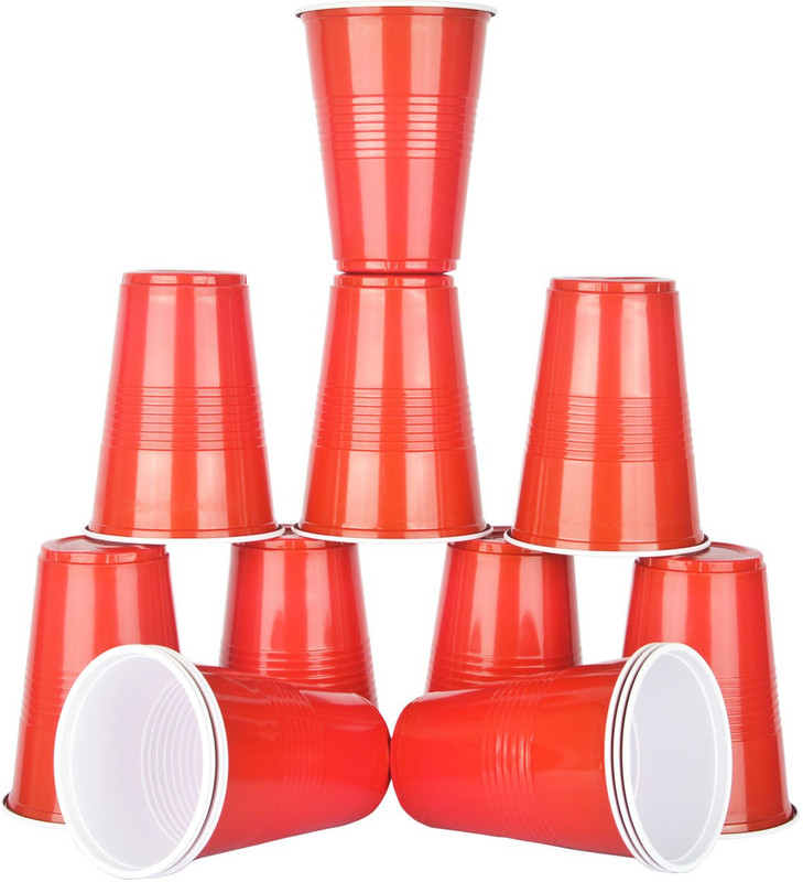Hippity Hop (Pack of 20) HHM1699 Glass Set Beer Glass(350 ml, Plastic, Red)