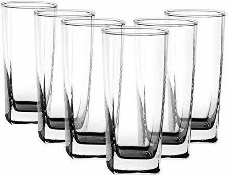 JIGSHTIAL (Pack of 6) Crystal Clear Glassfor Juice,Water,Milk,Mocktail,Cocktail,Beer,Wine,Whiskey,Soda Glass Set Water/Juice Glass(220 ml, Glass, Clear)