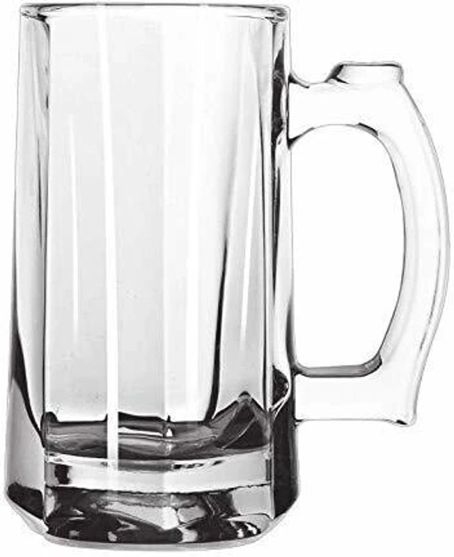 Priza Enterprise Funky Stylish Transparent Beer Mug Glass with Premium Handle-500 ml (Set of 1) Glass Beer Glass(500 ml, Glass, Clear)