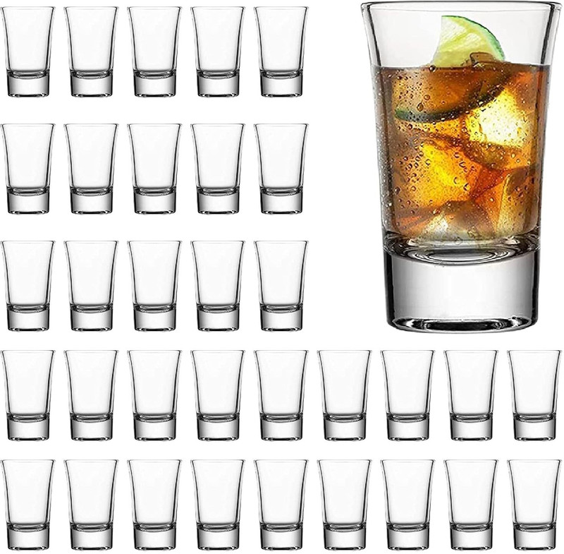 AYUTAS (Pack of 24) Shot Glasses, Vodka, Tequila Glasses for Spirits Tastings, Parties, Gifts, Bar Glass Shot Glass(40 ml, Glass, Clear)