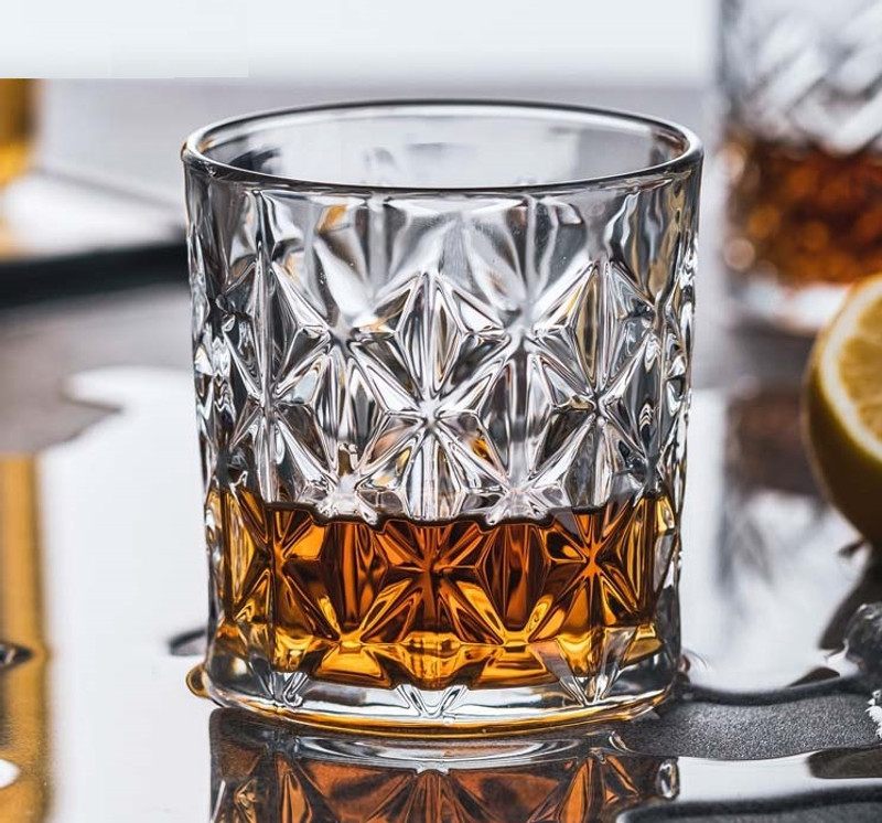 VLKMK Lead-Free Rocks Glasses, Old Fashioned Glass for Drinking Scotch, Bourbon 300ml Glass Set Whisky Glass(300 ml, Plastic, Clear)