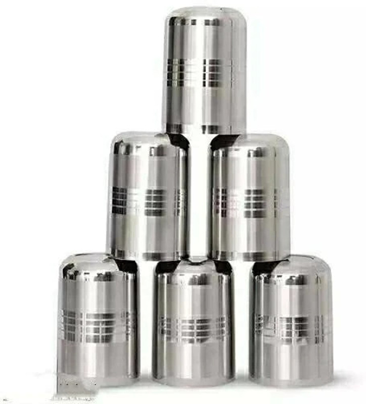 Finetouch (Pack of 6) 6 Glass Set Water/Juice Glass(2100 ml, Steel, Steel)