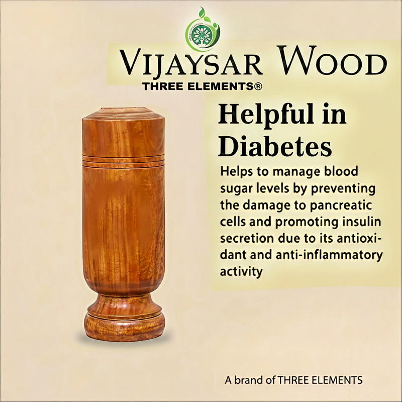 thr ayurvedic original vijaysar lakdi glass for diabetes sugar control Glass Water/Juice Glass(60 ml, Wood, Brown)