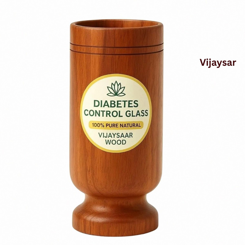 VIJYASAR Ayurvedic Wooden Glass | Select Diabetes Control Glass Care Collection - Glass Water/Juice Glass(100 ml, Wood, Brown)