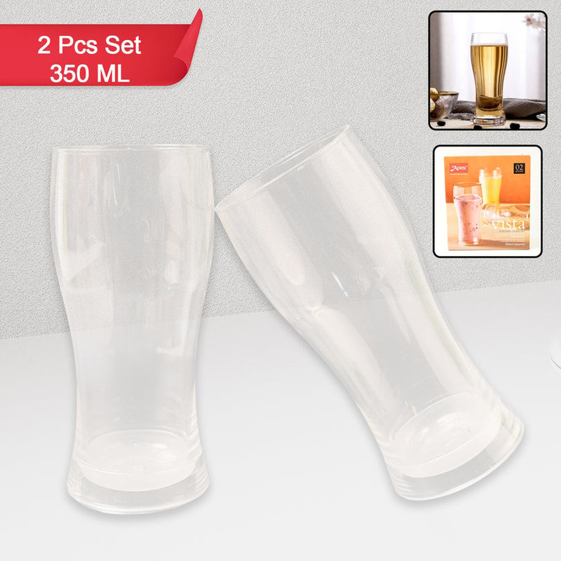 Oblivion (Pack of 2) Vista Unbreakable 350 ML Pitcher Glass Set – Stylish & Durable Drinkware Glass Set Water/Juice Glass(350 ml, Plastic, Clear)