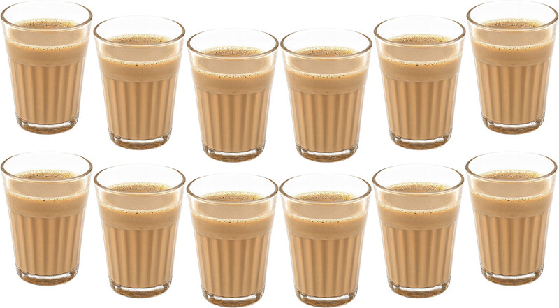 AYUTAS (Pack of 12) Chai Milk Coffee Small Glass Cups for Women, Men | Chai Glass Tea Set Coffee Cup Glass Hot Beverage Glass(100 ml, Glass, Clear)