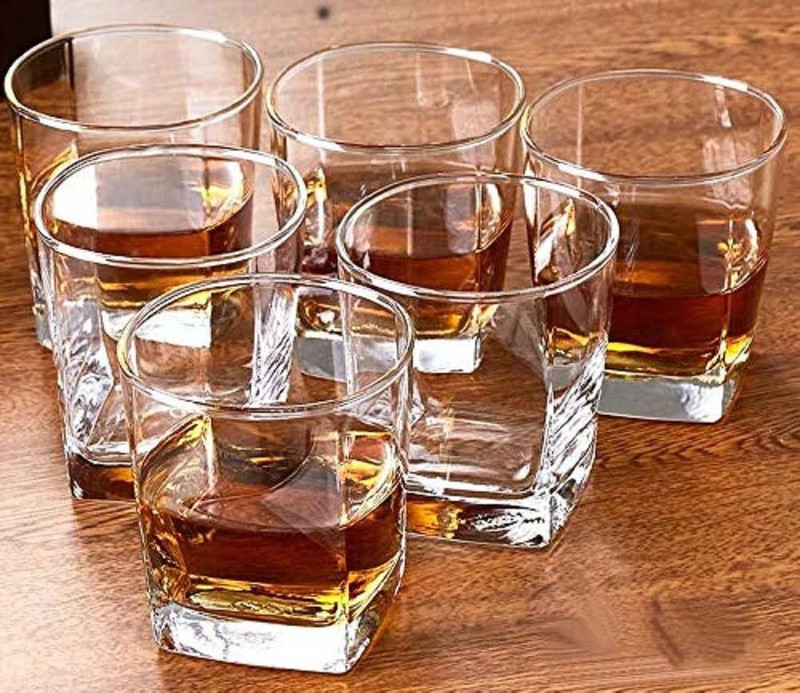 Talgo (Pack of 6) Squre Short Glass-Whiskey Glass, Wine Glass, Beer Glass, Party Wise Glass Set Shot Glass(80 ml, Glass, White)