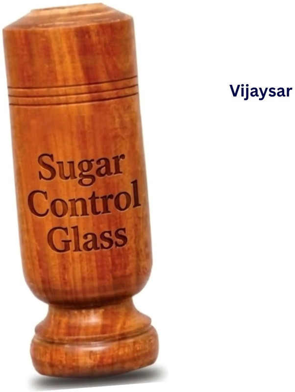 Vijaysar Wooden Glass | Diabetes Balance Glass | Improved Diabetes Control Glass Glass Water/Juice Glass(100 ml, Wood, Brown)