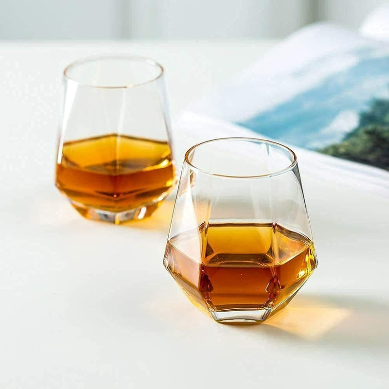 otak (Pack of 2) Rocks (1 pc.) Glasses for Scokch, Bourbon, Vodka, Liquor, Wine, Juice, Glass Whisky Glass(300 ml, Glass, Clear)