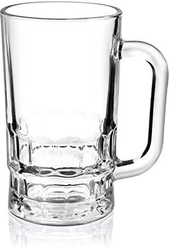 MOOZICO Glass Beer Mug (350 ml, Pack of 1) Glass Beer Mug(350 ml, Glass, Clear)