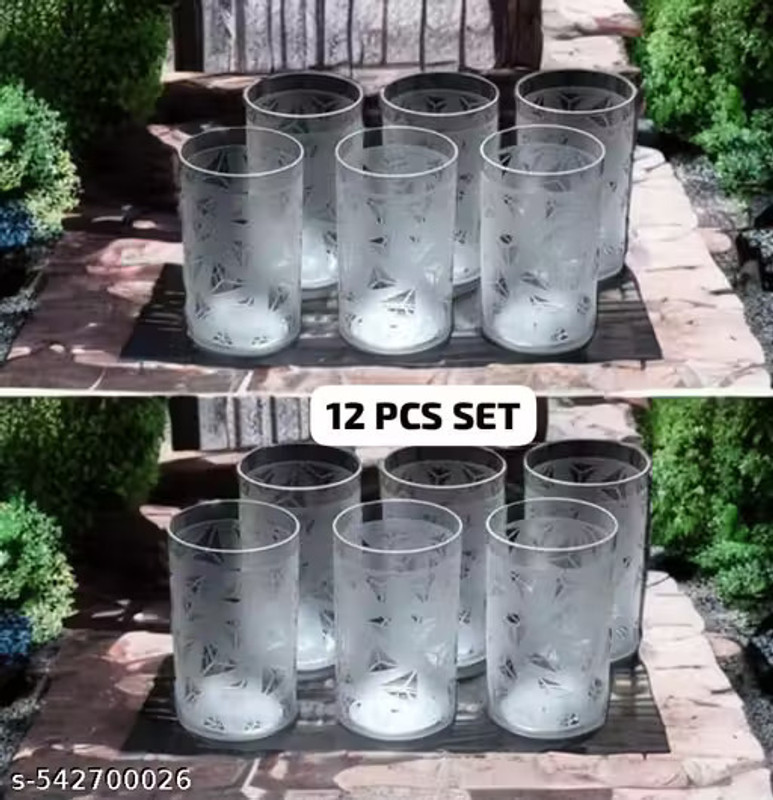 Ms mohan (Pack of 6) 0000115 Glass Set Water/Juice Glass(300 ml, Glass, Clear)