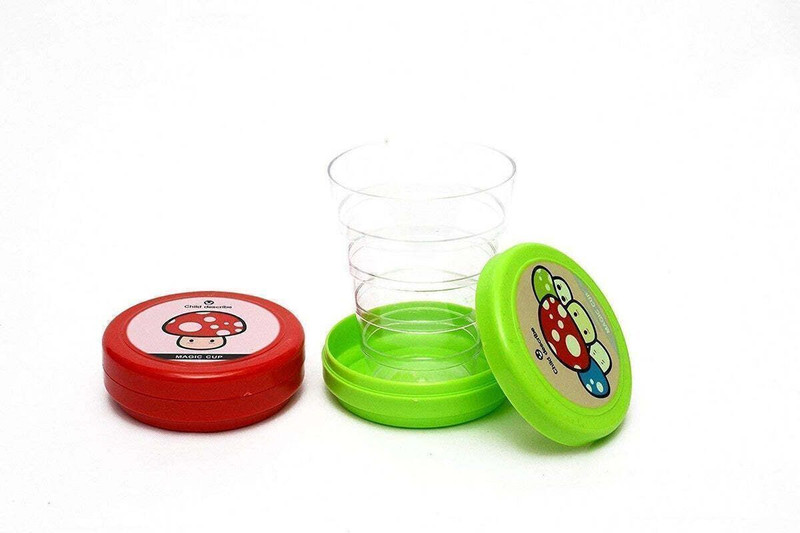 ECOPLUSH Magic Cup - Mug Glass Glass Water/Juice Glass(110 ml, Plastic, Multicolor)
