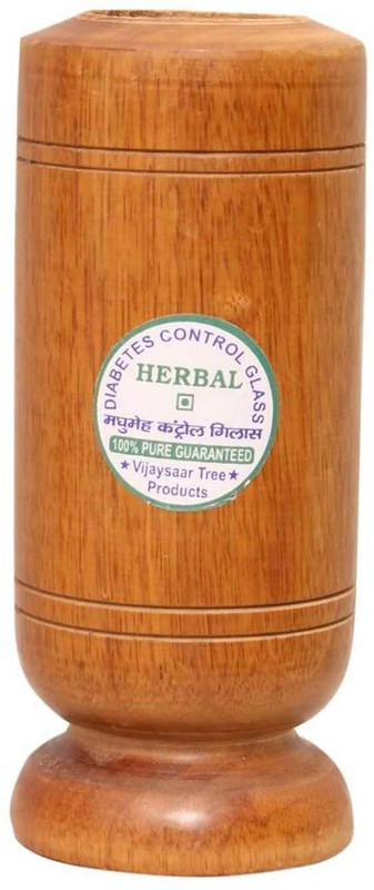 Schrodinger 11010 Diabetes Sugar Control VIJAYSAR Wooden Glass Tumbler 60ml Ayurvedic Wood Glass Water/Juice Glass(60 ml, Wood, Brown)