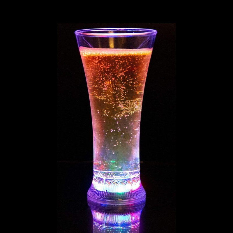 GLOBLTRADER LED Light Up Water Glass with Multicolor Glow for Party and Bar Use Glass Set Champagne Glass(250 ml, Glass, Clear)