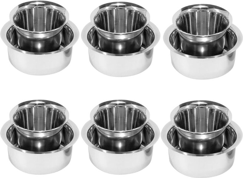 Bhavana (Pack of 6) Stainless Steel Dabara | Tea Dabara Set | South Indian Coffee Glass Tumbler Glass Set Shot Glass(180 ml, Steel, Steel)