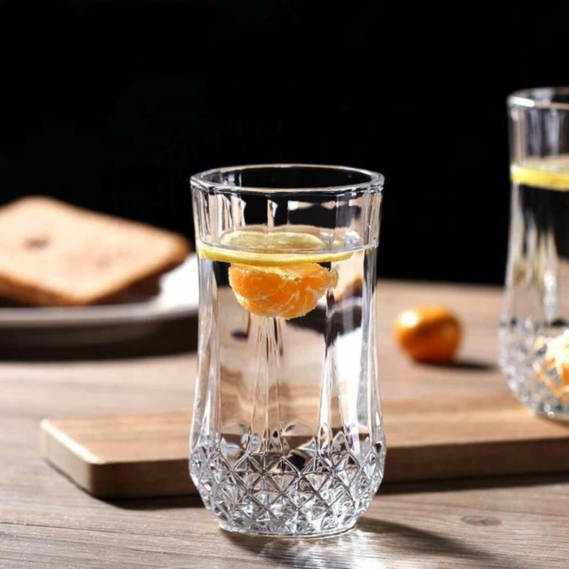 Vastarpara (Pack of 6) Highball Glasses Crystal Glass Tumblers for Water, Juice, Beer, Wine, Cocktails, Whiskey Glass Set Glass Set Beer Glass(300 ml, Glass, Clear)