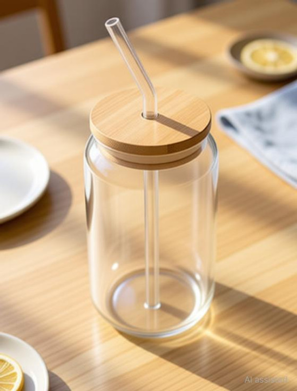 Devish Can Shaped Glass Water/Juice Glass(540 ml, Glass, Clear)