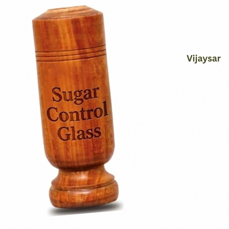 VIJYASAR Sugar Patient Glass | Exclusive Vijaysar Glass Elite Collection - Diabetes Glass Water/Juice Glass(100 ml, Wood, Brown)