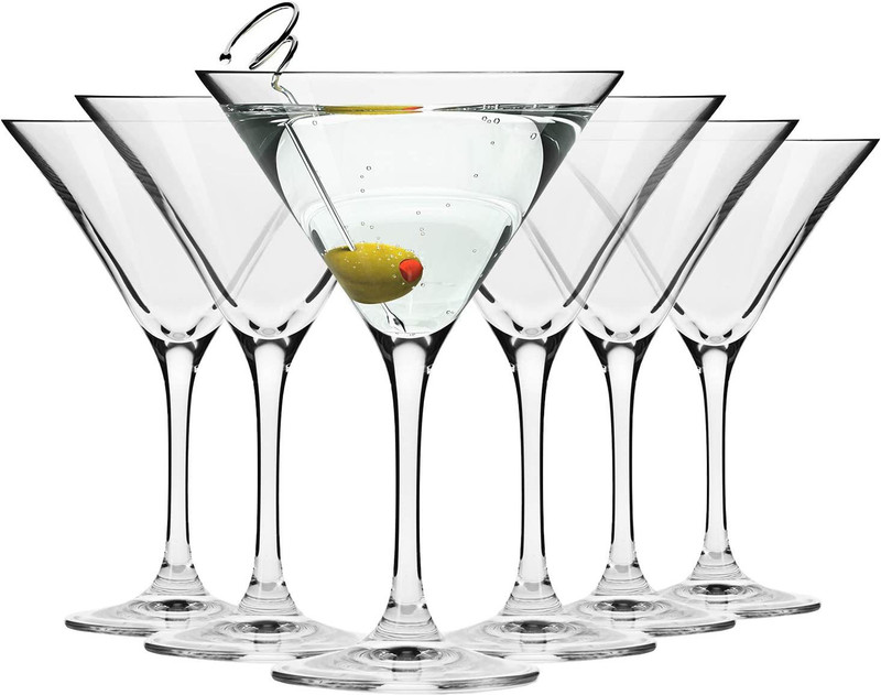 Rosefinch (Pack of 6) Crystal Martini Glass for Multi-Purpose use Juice ,Cold Drink,Wine,Party Glass Glass Set Wine Glass(240 ml, Glass, Clear)