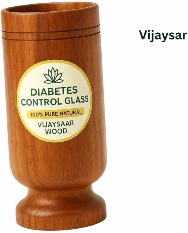 VIJYASAR Herbal Detox Tumbler | Advanced Diabetes Control Glass Wellness Formula - Helps Glass Water/Juice Glass(100 ml, Wood, Brown)