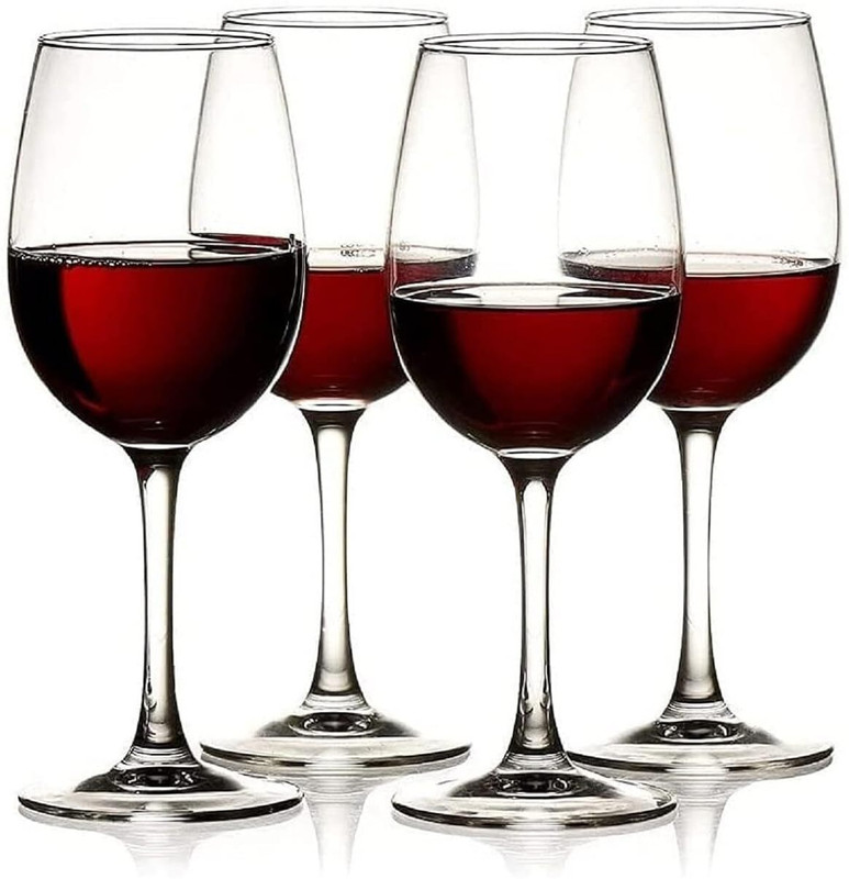 GOLDFINCH (Pack of 4) Red or White Wine Glass Classic Brandy Party Glasses Glass Set Wine Glass(310 ml, Glass, Clear)
