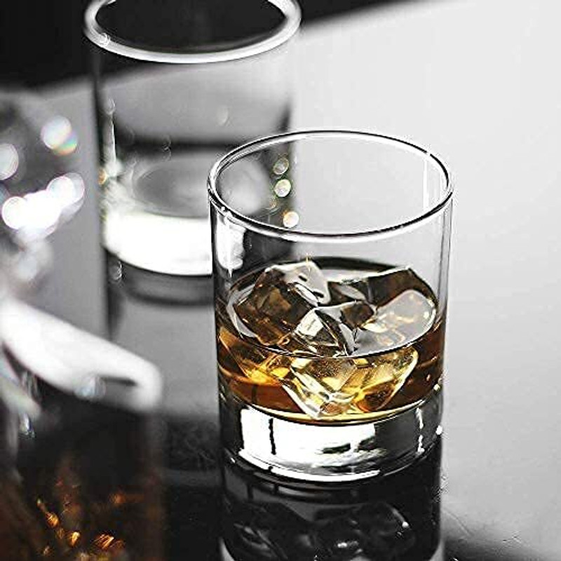 TINSUHG (Pack of 2) Italian Premium Scotch and Whiskey Glass Glass Set Whisky Glass(300 ml, Glass, Clear)