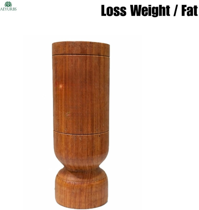 AEYURBS Weight Loss Wooden Glass Vijaysar Fat Reduction Glass Glass Water/Juice Glass(100 ml, Wood, Brown)
