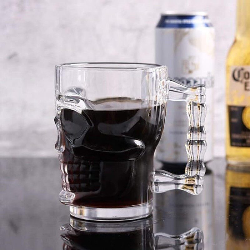 Coozico Ta-glass skull mug 450 ml 1 pcsa_72 Glass Set Whisky Glass(400 ml, Glass, Clear)