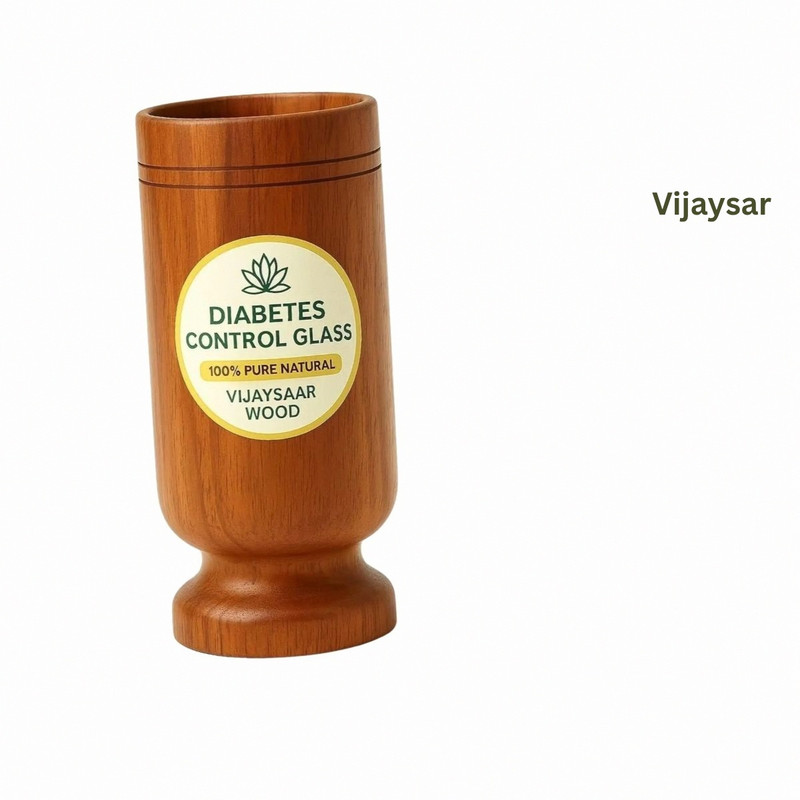 VIJYASAR Herbal Detox Tumbler | Signature Diabetes Control Glass Lifestyle Series - Glass Water/Juice Glass(100 ml, Wood, Brown)