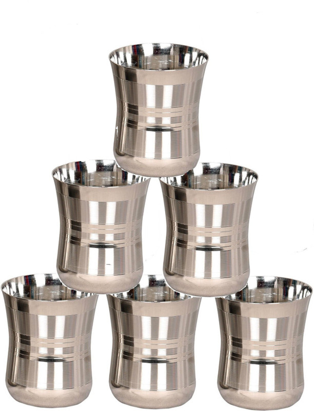 Vikas Metal (Pack of 6) VIKAS METAL_Steel_Water/Juice Glass_6_498 Glass Water/Juice Glass(150 ml, Steel, Steel)
