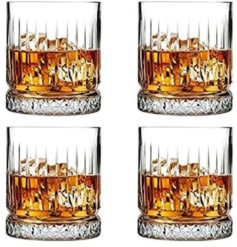 PASABAHCE (Pack of 4) Glass Elysia Water/Juice/Whisky Tumbler 355ml 4 Pcs Set, Transparent (PB Elysia) Glass Set Whisky Glass(355 ml, Glass, Clear)