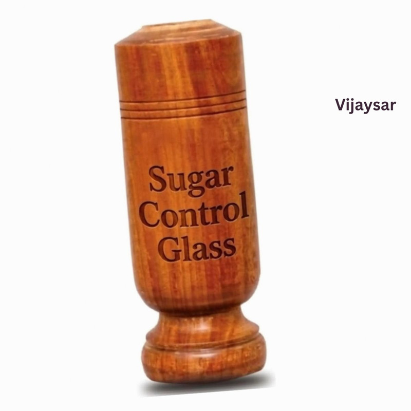 Vijaysar Wooden Glass | Herbal Detox Tumbler | Refined Herbal Wooden Glass Daily Use Glass Water/Juice Glass(100 ml, Wood, Brown)