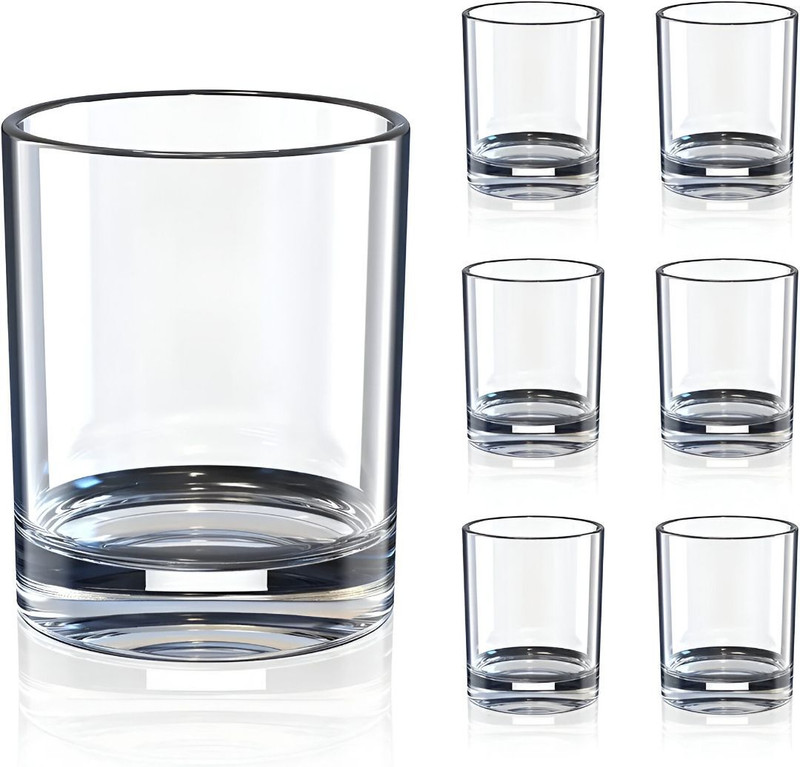 Transparens (Pack of 6) WG-CRYSTAL-GL-26 Glass Set Water/Juice Glass(200 ml, Glass, Clear)