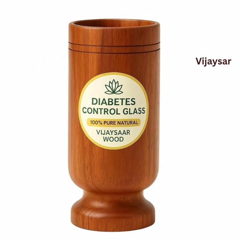 VIJYASAR Vijaysar Drinking Glass | Ultra Strength Herbal Wooden Glass Formula - Supports Glass Water/Juice Glass(100 ml, Wood, Brown)
