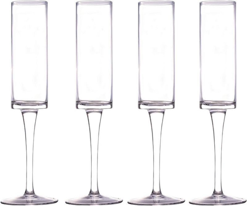 JAY RAMDEV SELLER (Pack of 4) Elegant Beautiful Tall Stemware Wine Glass Glass Set Wine Glass(165 ml, Glass, Clear)