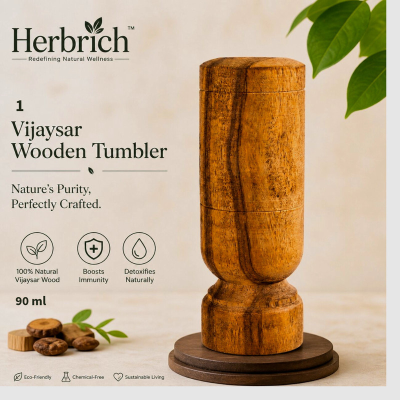 HERBRICH 3456 Glass Water/Juice Glass(90 ml, Wood, Brown)