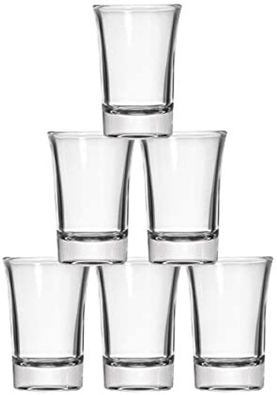 TINSUHG (Pack of 6) square short glass 6pcs 42ml Glass Set Whisky Glass(42 ml, Glass, Clear)