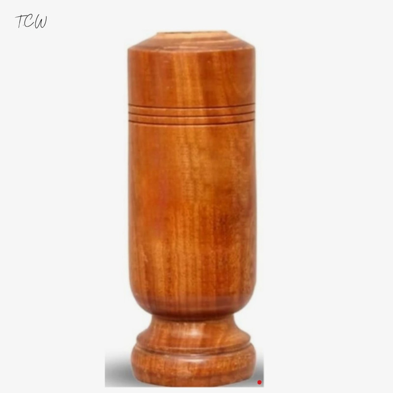 TCW Vijaysar Wooden Glass Original Handcrafted Finish Natural Lifestyle Choice Glass Water/Juice Glass(100 ml, Wood, Brown)